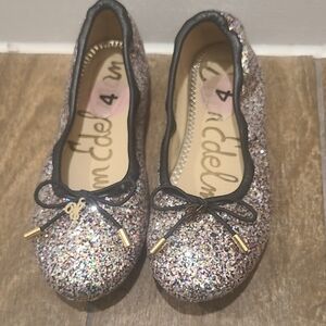 Sam Edelman Silver Black Dress Shoes with Glitter